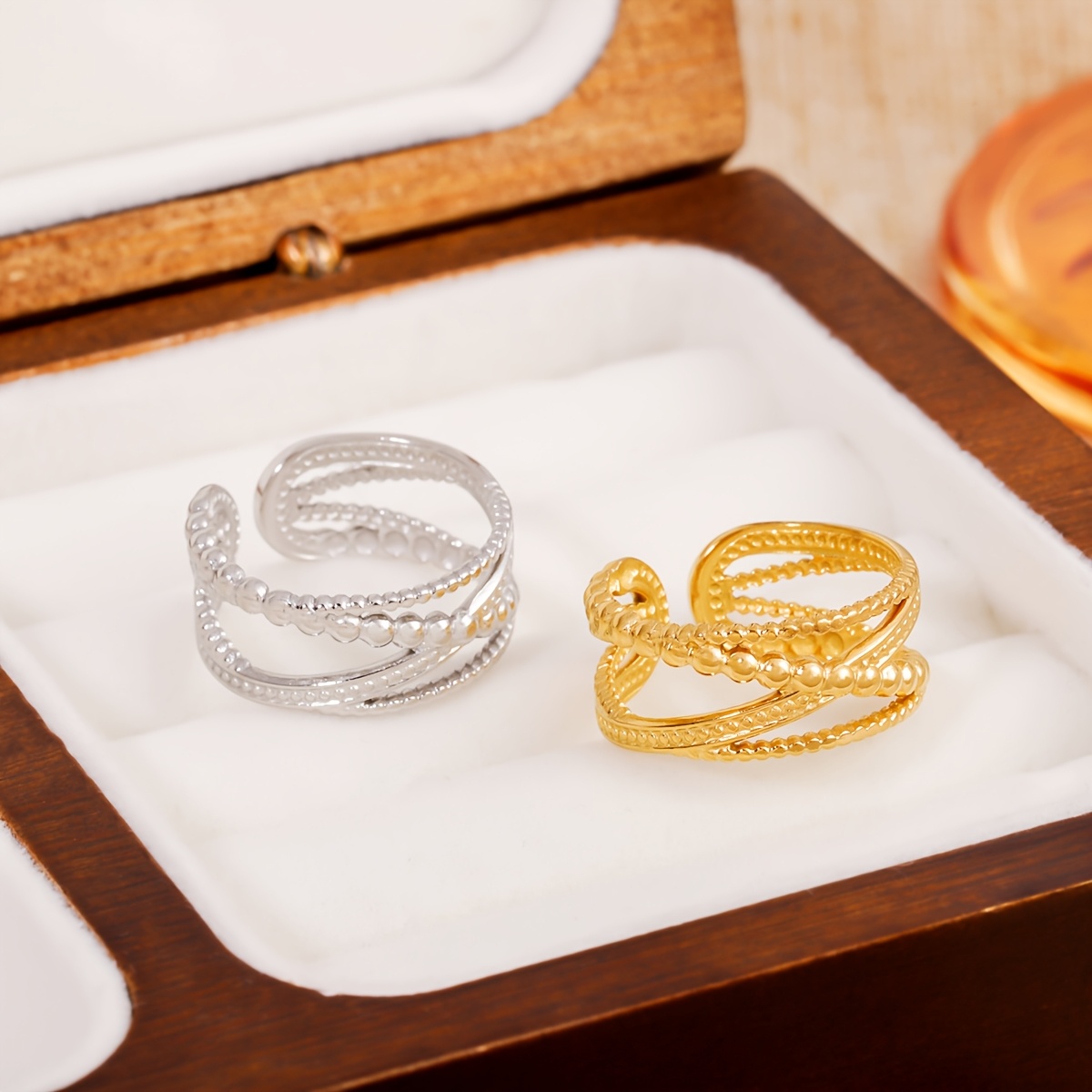Multi-Layer Coiled Stainless Steel Open Ring